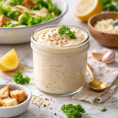 Image of Light Creamy Caesar Salad Dressing