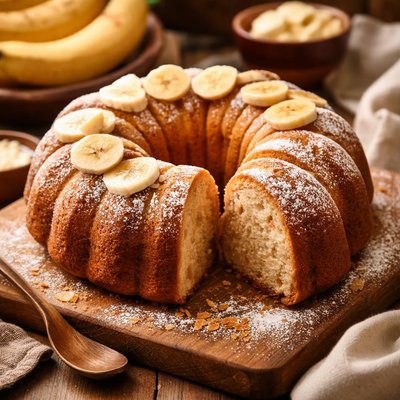 Image of Light Fluffy Banana Bundt Cake