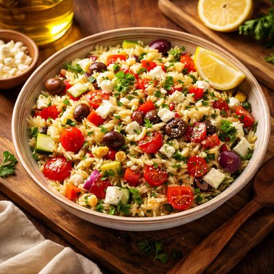 Image of Light Greek Orzo Salad