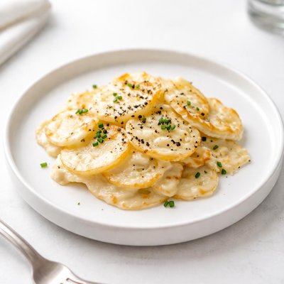 Image of Light Scalloped Potatoes with Cream Cheese
