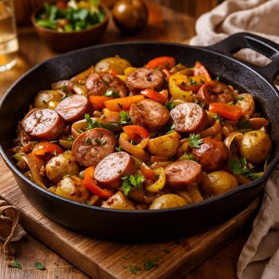 Image of Light Smoked Sausage Skillet