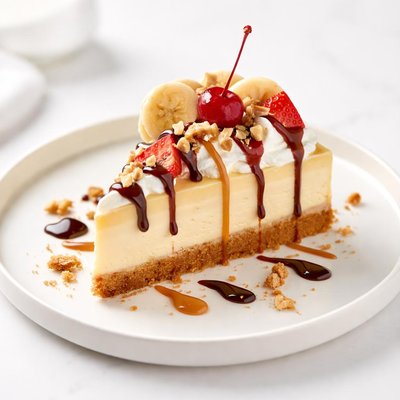 Image of Light Tasty Banana Split Cheesecake
