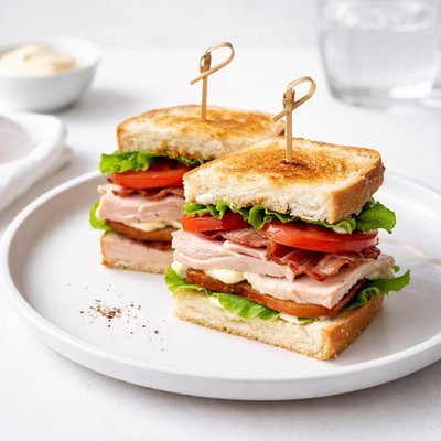 Image of Light Toasty Turkey Club Sandwich