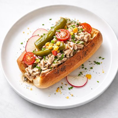 Image of Light Tuna Salad Chicago Hotdog Style Sort of