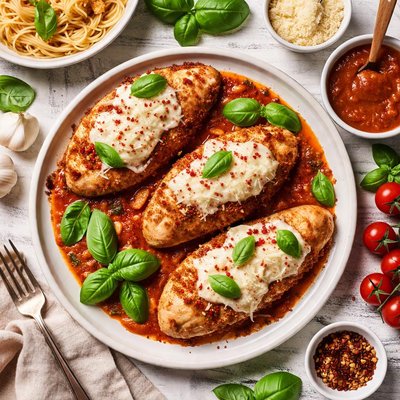 Image of Lighter Chicken Parmesan with Simple Tomato Sauce