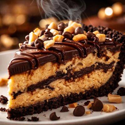 Image of Lighter Chocolate Peanut Butter Pie