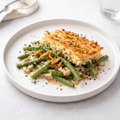 Image of Lighter Hash Brown and Green Bean Casserole