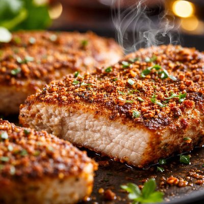 Image of Lighter Oven Fried Pork Chops