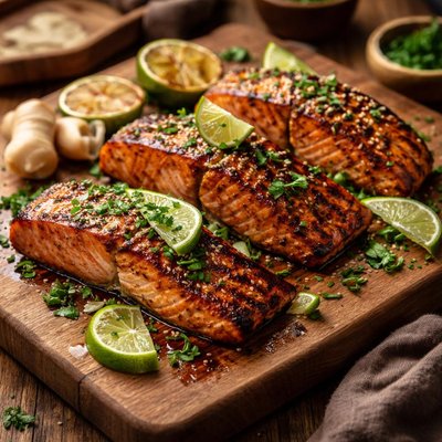 Image of Lime and Ginger Grilled Salmon