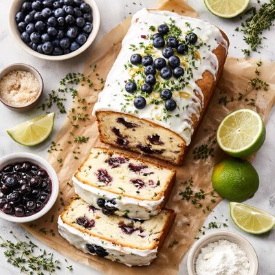 Image of Lime and Thyme Blueberry Pound Cake