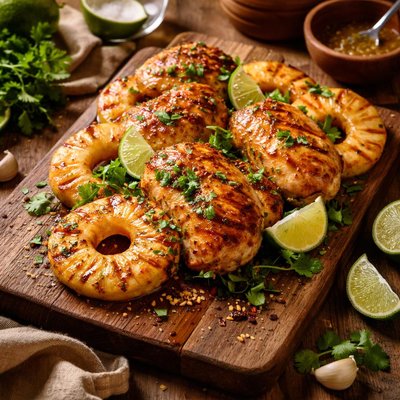 Image of Lime Chicken with Grilled Pineapple
