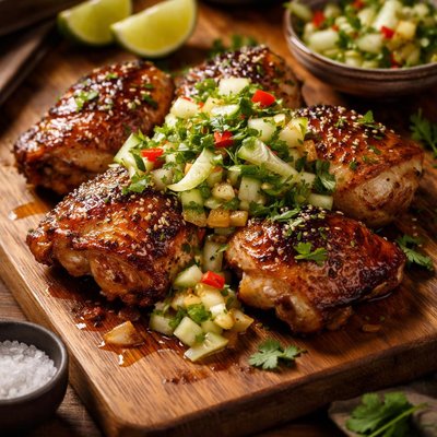 Image of Lime Ginger Glazed Chicken with Fennel Relish