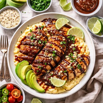 Image of Lime Grilled Chicken and Polenta with a 1 Mole Sauce A1