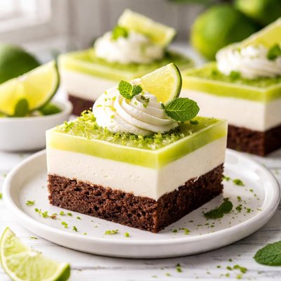 Image of Lime Mousse Brownie Dessert