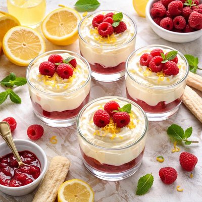 Image of Limoncello Raspberry Mascarpone Mousse