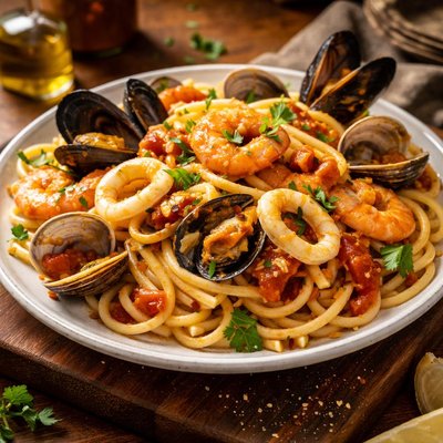 Image of Linguine Ai Frutti Di Mare Linguine with Fruit of the Sea