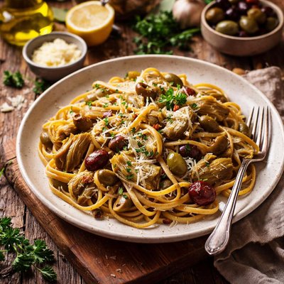 Image of Linguine with Artichokes and Olives