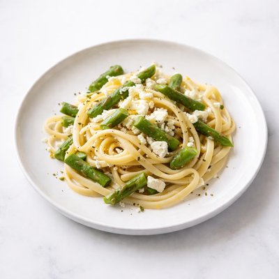 Image of Linguine with Asparagus and Goat Cheese
