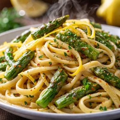 Image of Linguine with Asparagus Lemon Parsley
