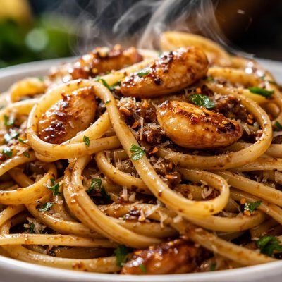 Image of Linguine with Braised Garlic and Balsamic Vinegar