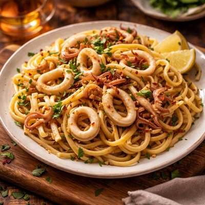 Image of Linguine with Calamari and Garlic