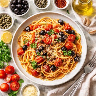 Image of Linguine with Fresh Puttanesca Sauce