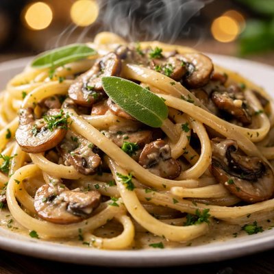 Image of Linguine with Mushroom Sage Sauce