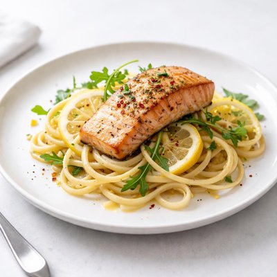 Image of Linguine with Roasted Salmon and Lemon