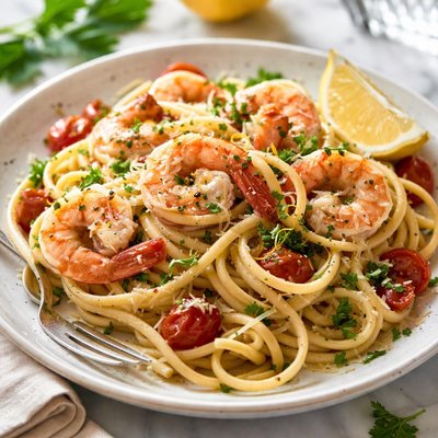 Image of Linguine with Shrimp Venetian Style