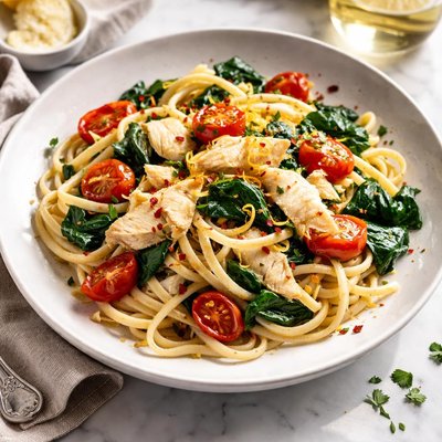Image of Linguine with Smoked Haddock Tomatoes and Spinach