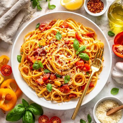 Image of Linguine with Sweet Pepper Sauce