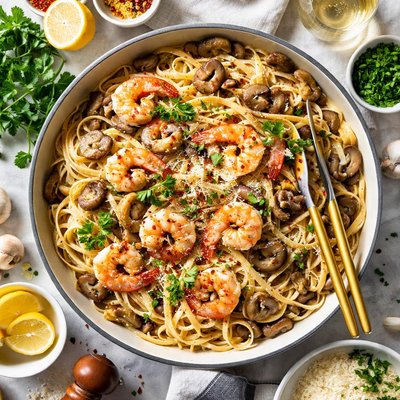 Image of Linguini Shrimp Mushroom Tetrazzini