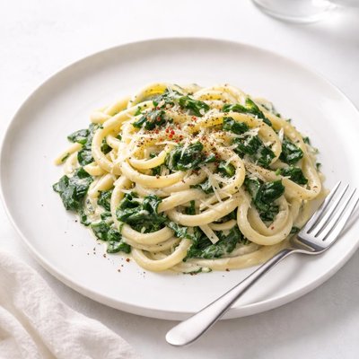 Image of Linguini with Creamy Spinach