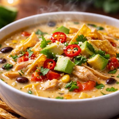 Image of Lite and Creamy Chicken Tortilla Soup