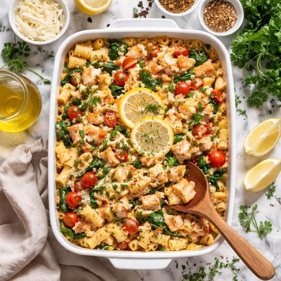 Image of Lite Salmon Pasta Casserole