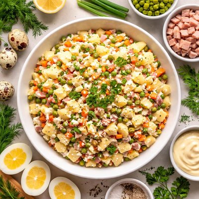 Image of Lithuanian Mixed Vegetable Salad Darzoviu Misraine