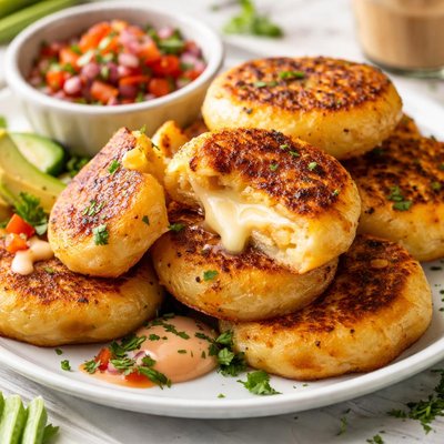 Image of Llapingachos Potato Cakes Stuffed with Cheese