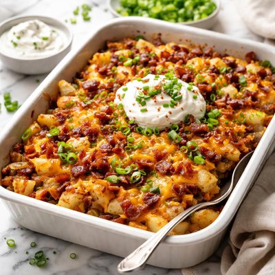 Image of Loaded Baked Potato Skins Casserole