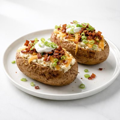 Image of Loaded Potatoes Stuffed with Bacon Cream Cheese and Scallions