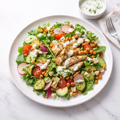 Image of Loaded Salad with Yogurt Dressing