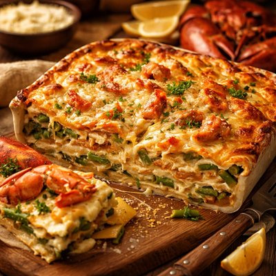Image of Lobster and Asparagus Lasagna