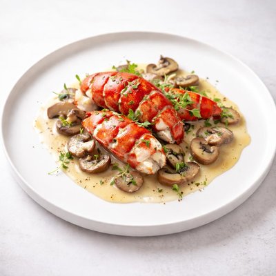 Image of Lobster in Mushroom Wine Sauce
