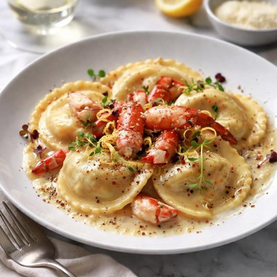 Image of Lobster Ravioli with Vanilla Butter Sauce