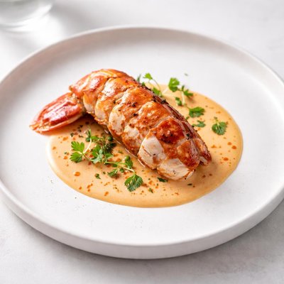 Image of Lobster Tail with Lobster Sauce