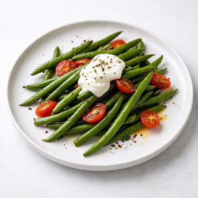 Image of Loby String Green Beans with Sour Cream and Tomatoes