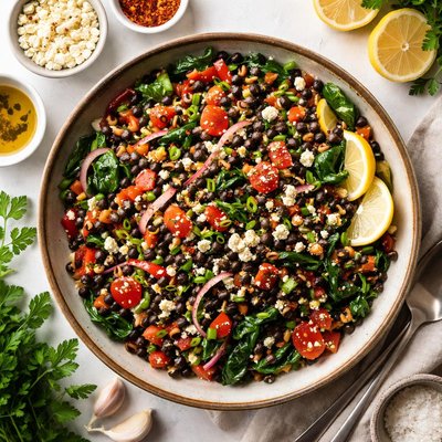 Image of Louvia Me Lahana Warm Black Eyed Pea and Swiss Chard Salad