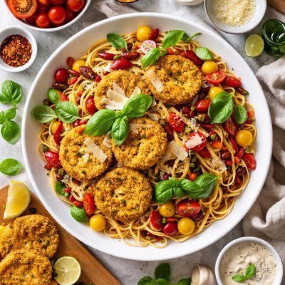 Image of Love Apple Linguine Sexy Fried Green Tomatoes