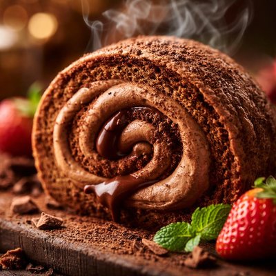 Image of Lovely Fluffy Chocolate Mousse Scroll