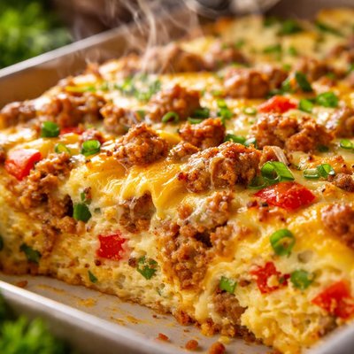 Image of Low Cal Sausage Egg Casserole