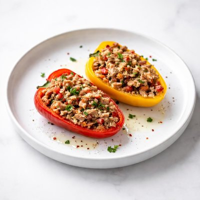 Image of Low Calorie Tomato Flavored Stuffed Peppers with Tuna